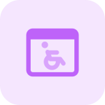 Disability wheelchair logotype website for physical disable icon