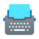 Typewriter With Paper icon