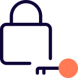 Encryption on a system with a key lock mechanism icon