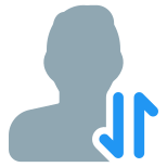 User with a up and down both arrow direction for data transfer layout icon