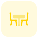 Restaurant table with chairs for two is vacated icon