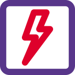 Electricity substation with a thunderbolt logotype icon