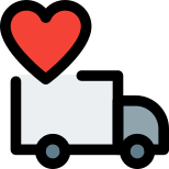 Favorite destination of truck route cargo service icon