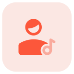 Music shared on a web messenger by single user icon