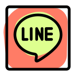 Line users exchange texts, images, video and audio, icon