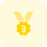 Flower shaped second runner up place bronze medal reward icon