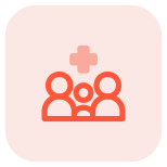 Family medicine system with plus logotype layout icon