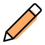 Pencil drawing tool feature in design software icon