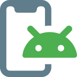 Smartphone with Android operating system technology layout icon