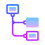 Уложенная организационная диаграмма с выделенным первым узлом icon