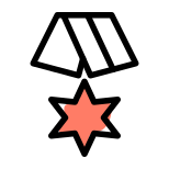 Six-pointed star medal for the Honorable mentions of high ranking officers icon