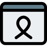 Cancer awareness programme on a website isolated on a white background icon