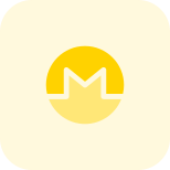 Monero digital cryptocurrency logotype isolated on a white background icon