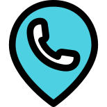 Pinpoint location with embedded calling feature layout icon