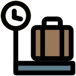 Luggage bag scale for weightage allowance in international travel concern icon