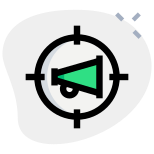 Targeting ads and announcement - bullhorn or megaphone icon