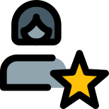 Star female employee of the month layout icon