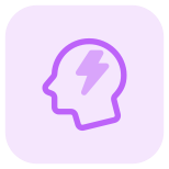 Brainstorm with new ideas and flash thunderbolt layout icon