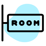 Classroom with different section and classes in school icon