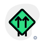 Front Lane direction with multiple arrows layout icon