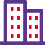 Prime location skyscraper huge office building layout icon