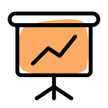 Screen with infographics of sales inconsistence chart icon