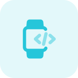 Programmable smartwatch application isolated on a white background icon