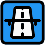 Motorway sign on a national high way lane icon