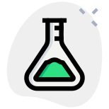 Conical shaped erlenmeyer with label stick to the bottle icon