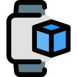 Modern era of 3D designing access on Smartwatch icon