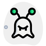 Alien with twin feelers over his head icon