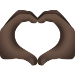 coeur-mains-peau-foncée-emoji icon
