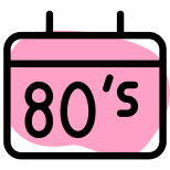 80s music genre retro style music layout icon