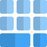 Content bar with square tiles block layout icon