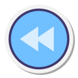 Rembobiner le bouton rond icon