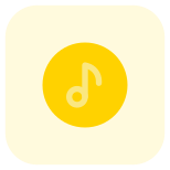Music application with musical note in a circle icon