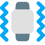 Smartwatch vibration feature isolated on white background icon