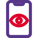 Eye retina scan for smartphone user to unlock icon