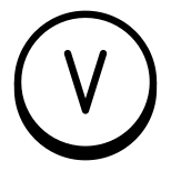 Circled V icon