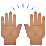 Hände heben, mittlerer Hautton icon