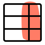 Right columb with rows table template layout icon