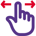 Single finger touch with slide left and right feature icon