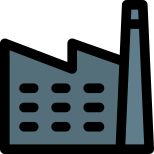 Large scale factory with automation facility layout icon