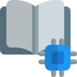 The book on a microprocessor isolated on a white background icon