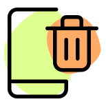 Delete or trash logotype on a Android smartphone icon