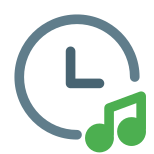 Music playback set with the timer layout icon