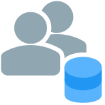 Database of multiple employers for data analysis work icon