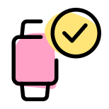 Agenda and task with tick mark on smartwatch icon