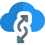 Cloud uplink and downlink data transfer online on web server icon