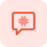 Conversation regarding microprocessor Technology Isolated on a white background icon